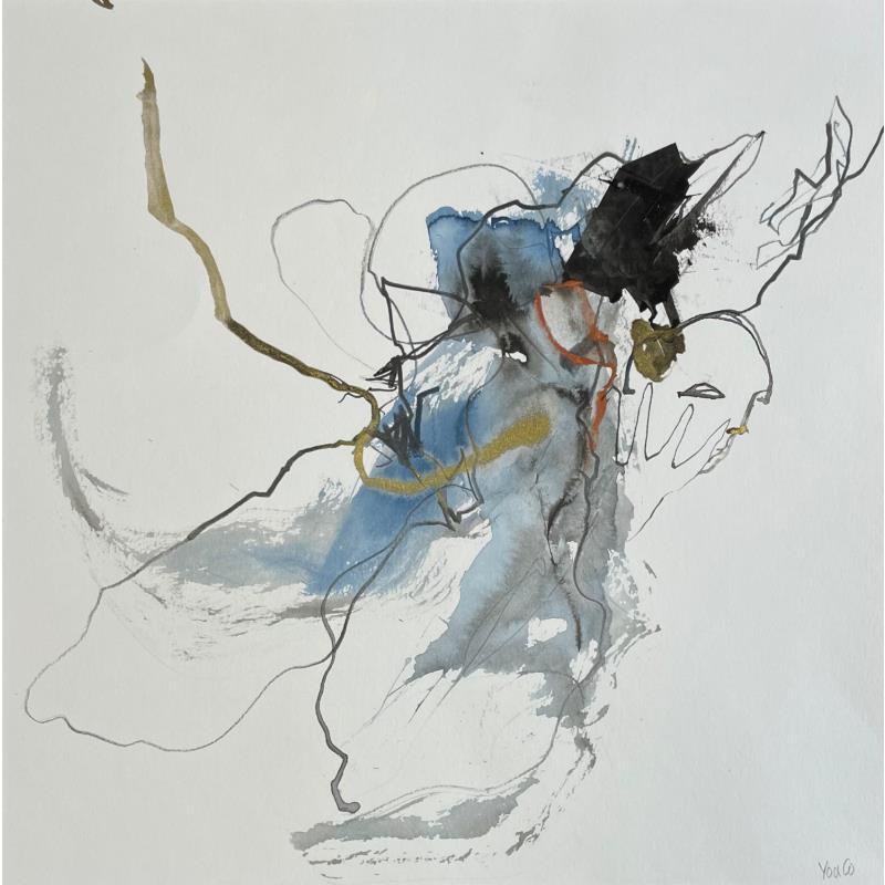 Gemälde Cadavre exquis 21 von YO&CO | Gemälde Abstrakt Schwarz & Weiß