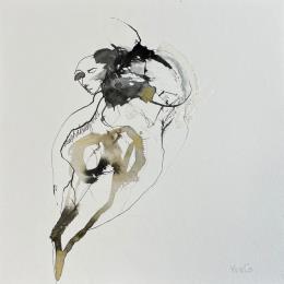 Painting Cadavre exquis 1 by YO&CO | Painting Figurative Black & White, Minimalist, Nude