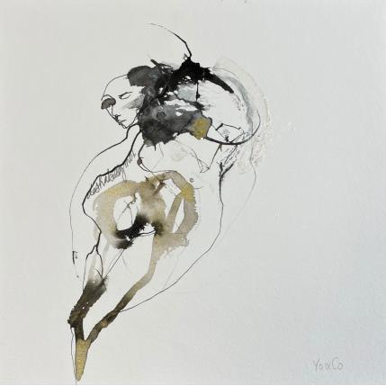 Peinture Cadavre exquis 1 par YO&CO | Tableau Figuratif Minimaliste, Noir & blanc, Nu