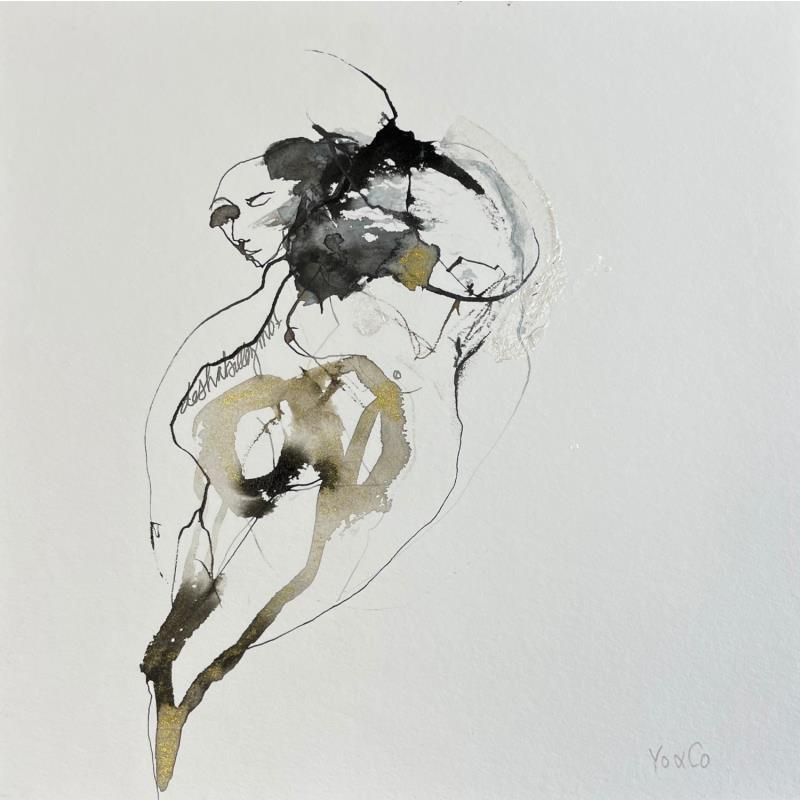 Painting Cadavre exquis 1 by YO&CO | Painting Figurative Nude Minimalist Black & White