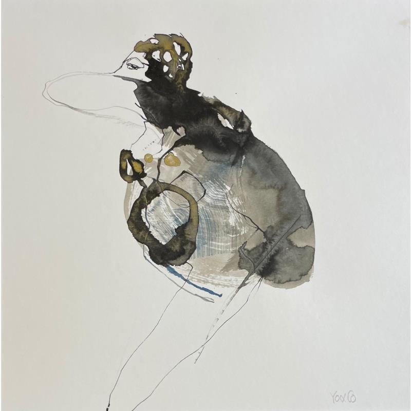 Peinture Cadavre exquis 17 par YO&CO | Tableau Abstrait Noir & blanc