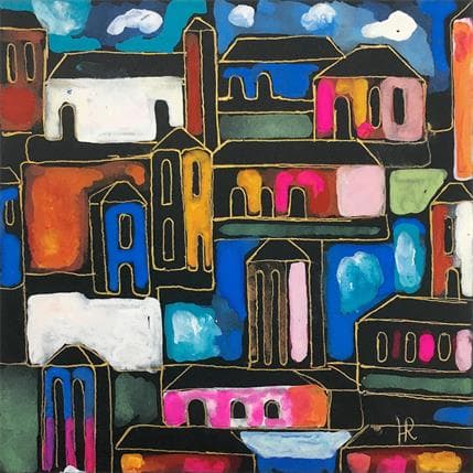 Painting 88g Into the blue by Ragas Huub | Painting Figurative Acrylic Urban