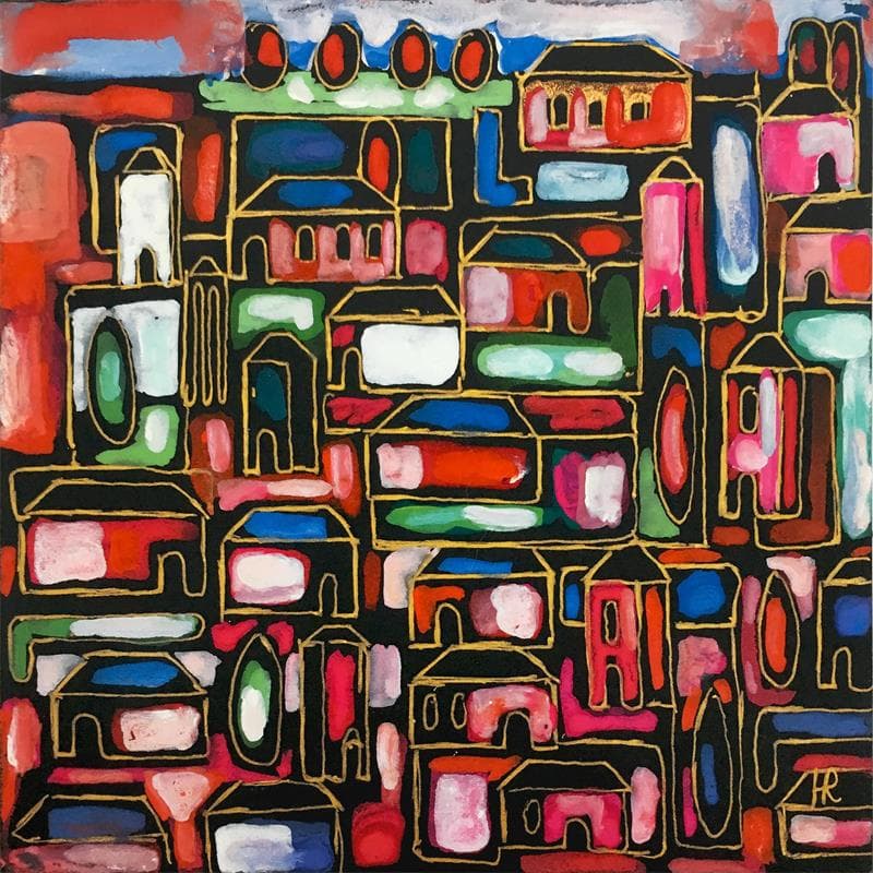 Peinture G26 Red wall par Ragas Huub | Tableau Figuratif Urbain Acrylique