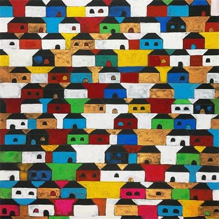 Painting G23 Mosaic by Ragas Huub | Painting Figurative Acrylic Urban