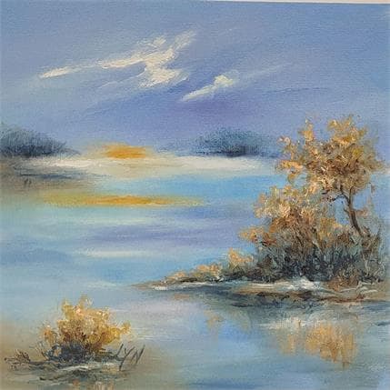 Pintura L'herbe bleue por Lyn | Pintura Figurativo Aceite Paisajes