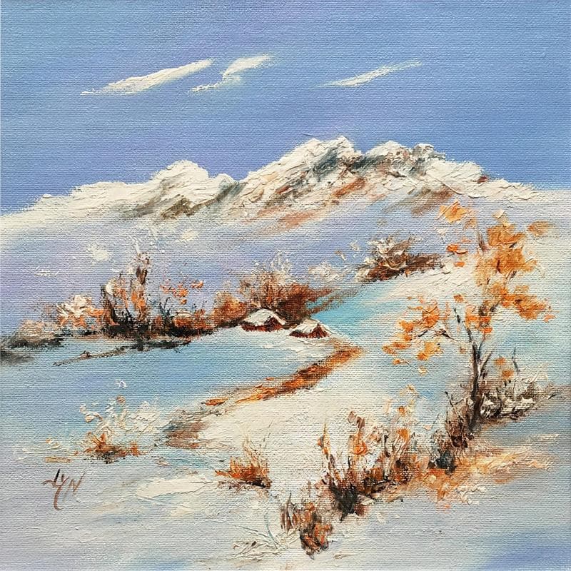 Painting Paysage alpin by Lyn | Painting Figurative Landscapes Oil