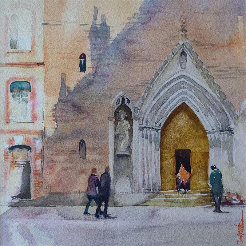 Painting Le taur by Seruch Capouillez Isabelle | Painting Figurative Watercolor