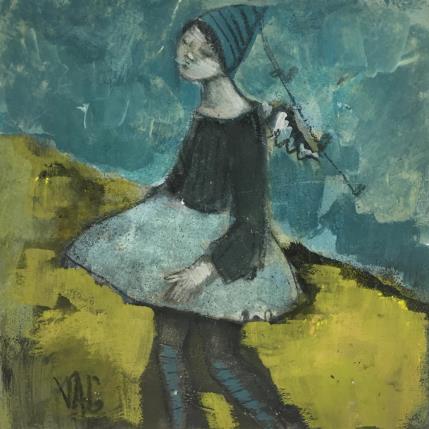 Painting balade by VAG | Painting Figurative Acrylic, Oil, Wood Portrait