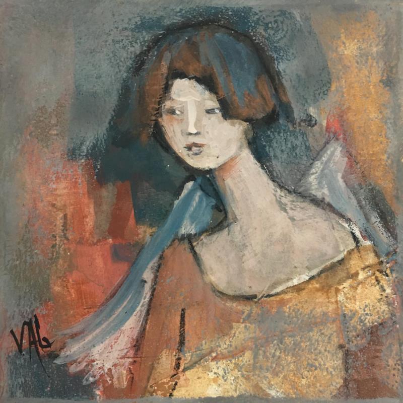 Painting Sans titre by VAG | Painting Figurative Portrait Wood Acrylic