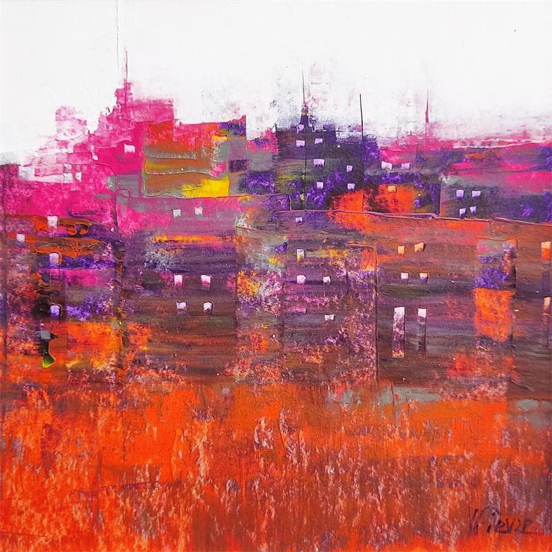 Peinture Couleurs du matin par Fièvre Véronique | Tableau Figuratif Urbain Acrylique