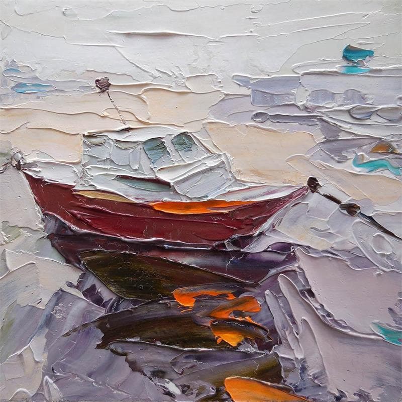 Painting Afterlight by Lunetskaya Elena | Painting Figurative Marine Life style Oil