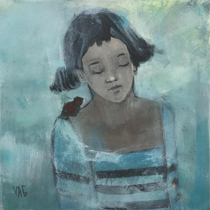 Pintura Etre à deux por VAG | Pintura Figurativo Retrato Acrílico