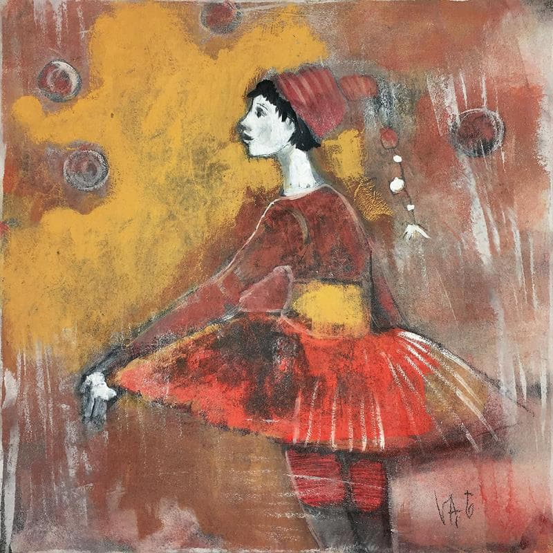 Painting Lumière du cirque by VAG | Painting Figurative Life style Acrylic