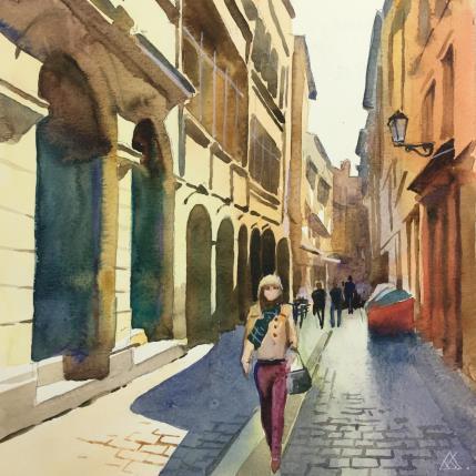 Peinture Lyon - N12 par Khodakivskyi Vasily | Tableau Figuratif Aquarelle Urbain
