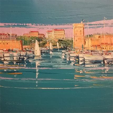 Peinture Palais du Pharo et fort Saint Jean, Marseille par Corbière Liisa | Tableau Figuratif Huile Marine, Paysages