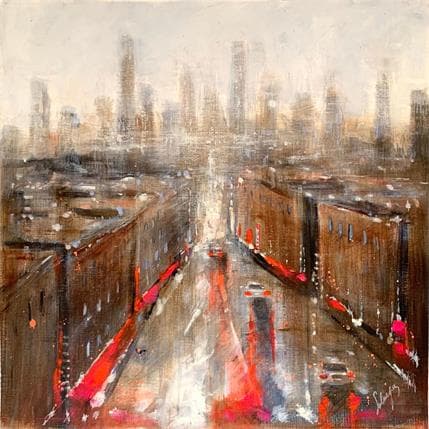 Peinture Chinatown view par Solveiga | Tableau Impressionnisme Acrylique Urbain