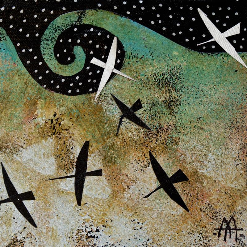 Painting Migrantes by Arias Parera Almudena | Painting Figurative Life style Acrylic