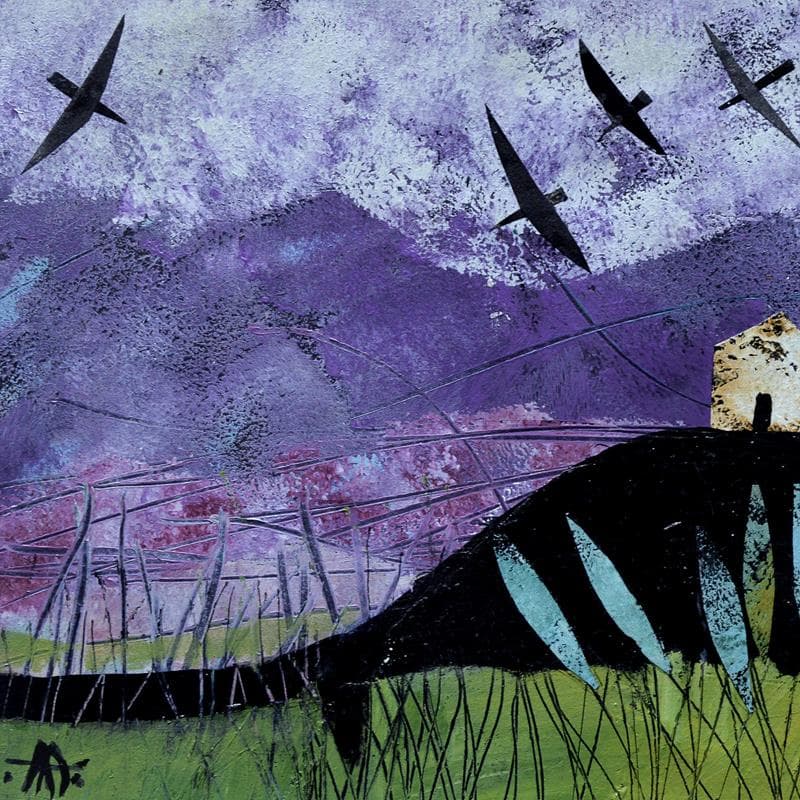 Pintura Crepusculo por Arias Parera Almudena | Pintura Figurativo Paisajes Acrílico