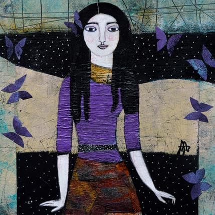 Painting La esperante by Arias Parera Almudena | Painting Figurative Acrylic Portrait