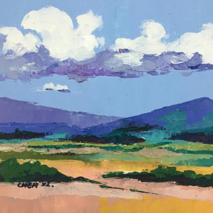 Painting Champs en Juillet by Chen Xi | Painting Figurative Oil Landscapes