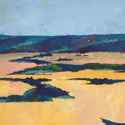 Painting Le massif du Lubéron by Chen Xi | Painting Figurative Oil Landscapes