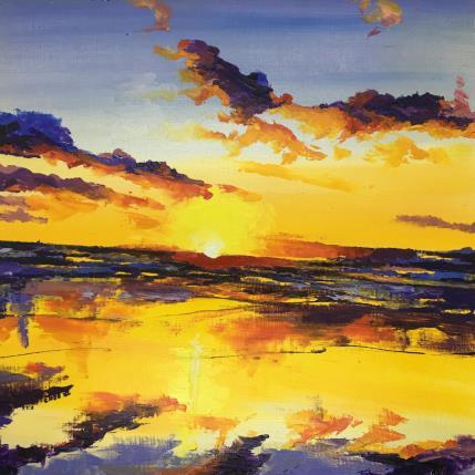 Painting Matin sur la plage by Chen Xi | Painting Abstract Oil Landscapes