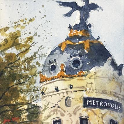 Painting Métropolis by Min Jan | Painting Figurative Watercolor Urban