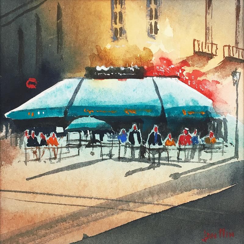 Painting Paris by Min Jan | Painting Figurative Urban Watercolor