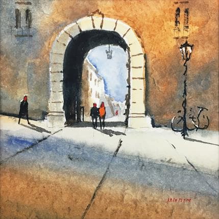 Painting Fabriano by Min Jan | Painting Figurative Watercolor Urban