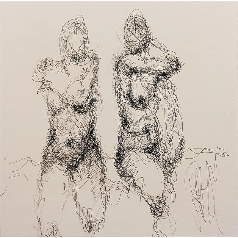 Painting Laure by Sahuc François | Painting Figurative Nude Acrylic