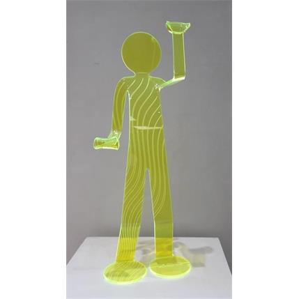 Sculpture FLEXO BE HAPPY fluo WVE par Zed | Sculpture