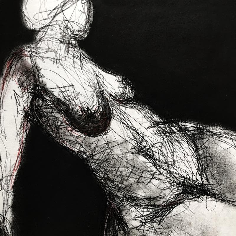 Painting Claire by Sahuc François | Painting Figurative Nude Acrylic