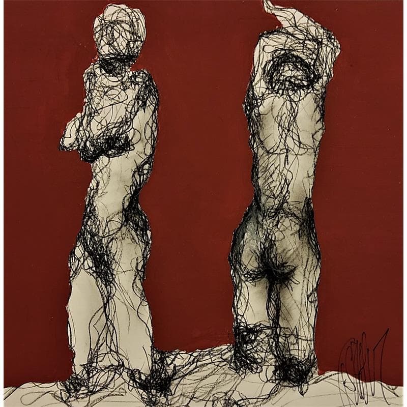 Painting Mila by Sahuc François | Painting Figurative Nude Acrylic