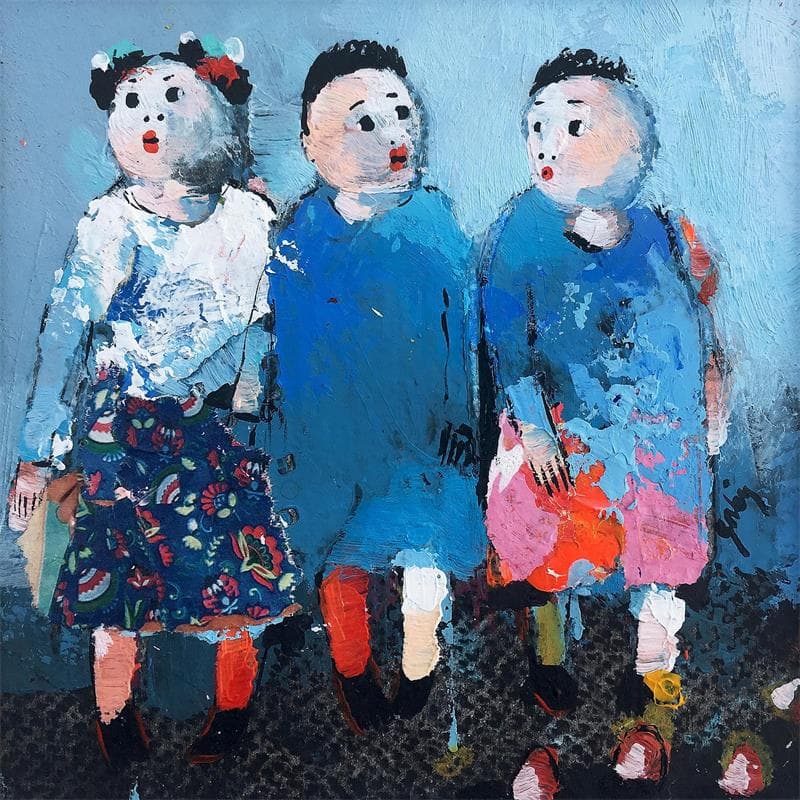 Pintura S.8 por Abiy | Pintura Arte naïf Life style Aceite