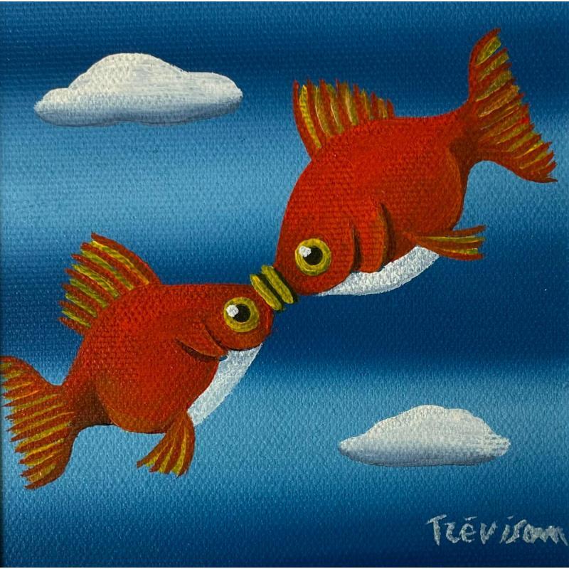 Peinture Kiss par Trevisan Carlo | Tableau Animaux Huile Acrylique