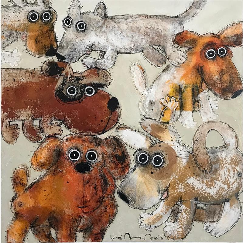 Peinture Happy ! par Maury Hervé | Tableau Figuratif Animaux