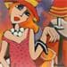 Peinture Mademoiselle par Fauve | Tableau Figuratif Scènes de vie Acrylique