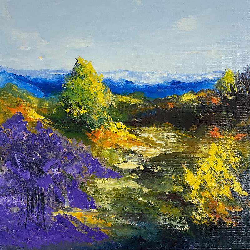 Painting Les lavandes by Dupin Dominique | Painting Figurative Landscapes Oil