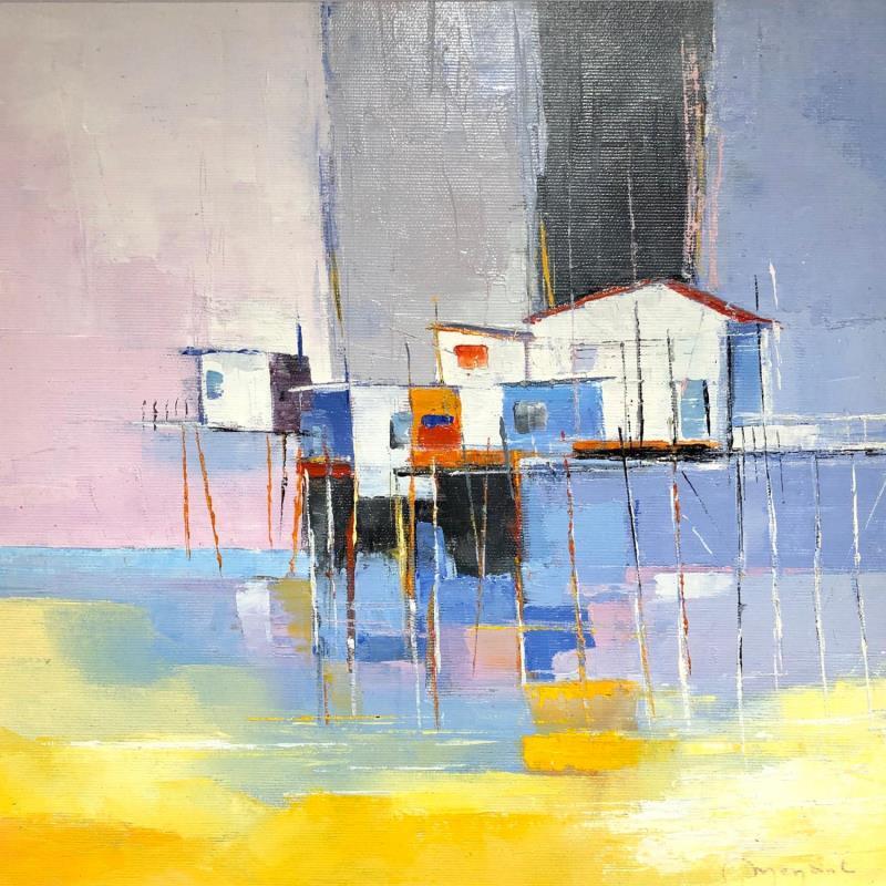 Peinture Cabanes de pêche par Menant Alain | Tableau Figuratif Marine Acrylique