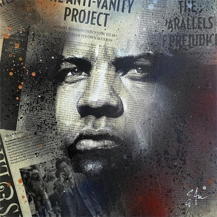 Painting Denzel by S4m | Painting Street art Acrylic Portrait