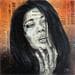 Peinture Lady in orange par S4m | Tableau Street Art Portraits Acrylique