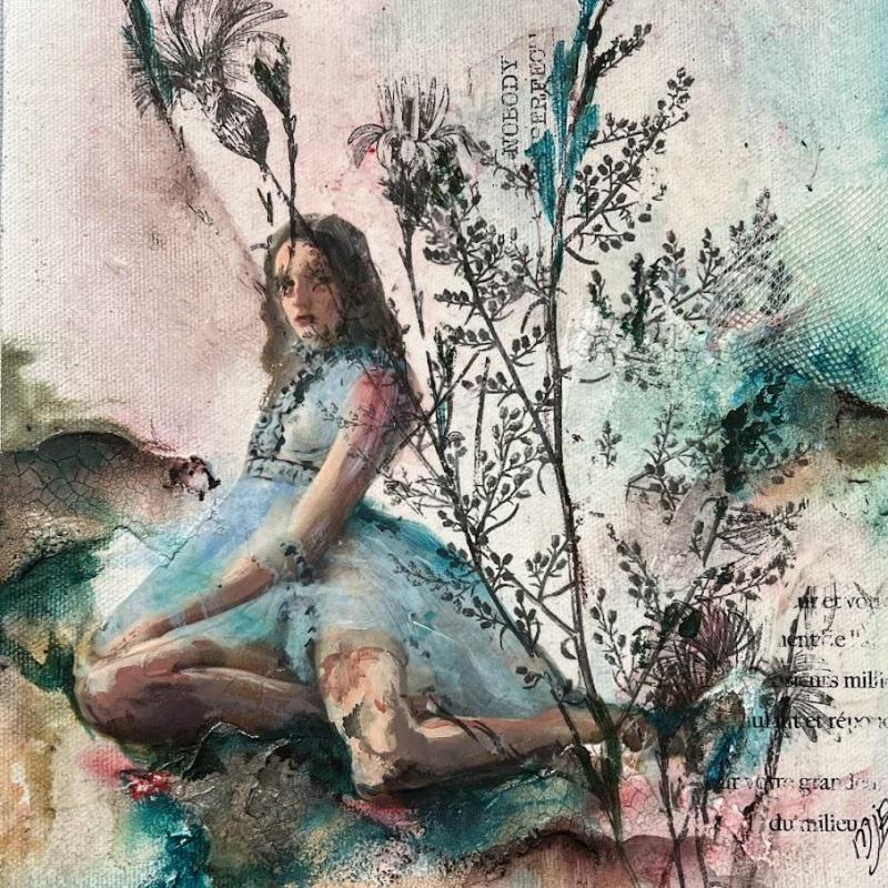 Peinture Nobody's perfect par Bergeron Marie-Josée | Tableau Figuratif Scènes de vie Carton Huile Acrylique Collage