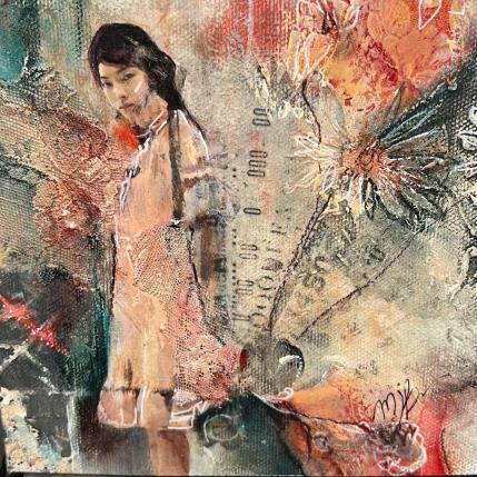 Peinture The little flower par Bergeron Marie-Josée | Tableau Figuratif Acrylique, carton, Collage, Huile Portraits, scènes de vie