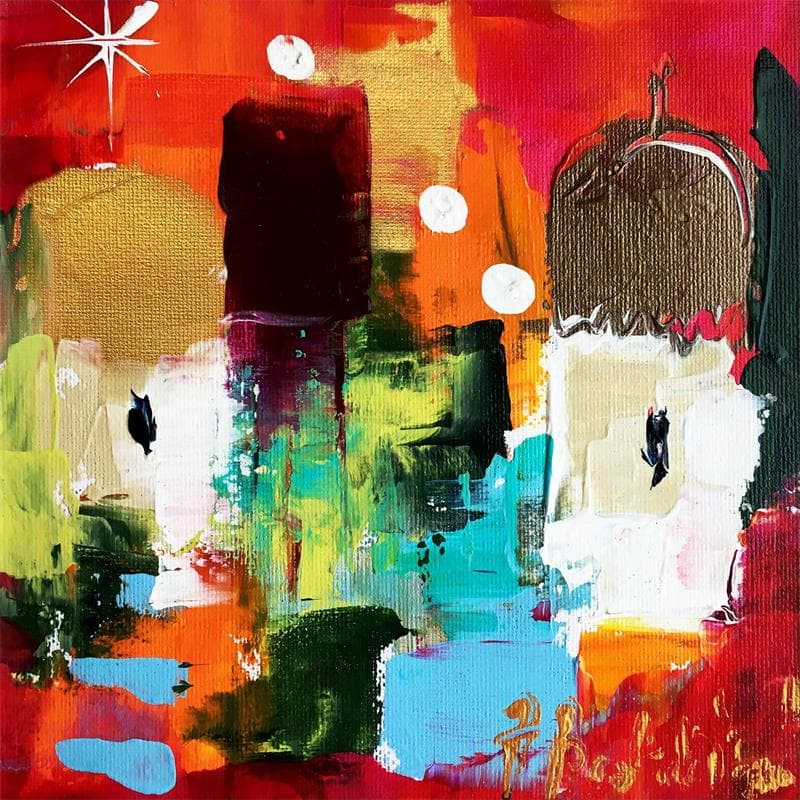 Pintura Rome por Bastide d´Izard Armelle | Pintura Abstracto Paisajes Acrílico