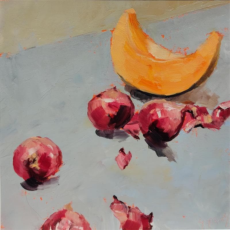 Peinture Potiron par Morales Géraldine | Tableau Figuratif Natures mortes Huile Acrylique