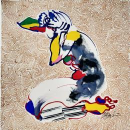 Peinture 4504 par Cressanne | Tableau Art Singulier Acrylique Nu