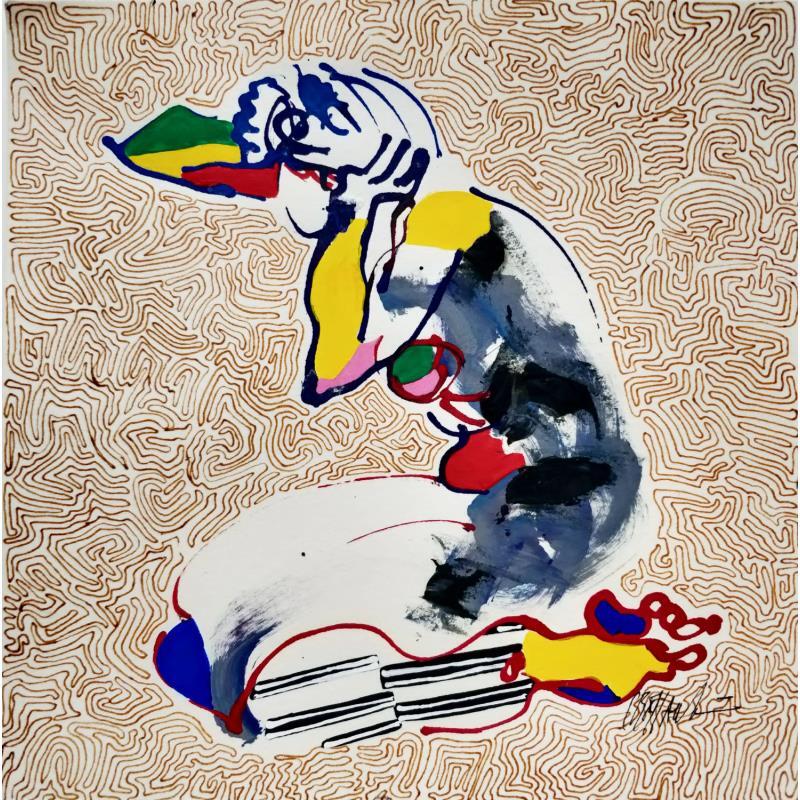 Peinture 4504 par Cressanne | Tableau Art Singulier Nu Acrylique