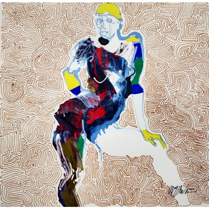 Gemälde 4457 von Cressanne | Gemälde Art brut Akt Acryl