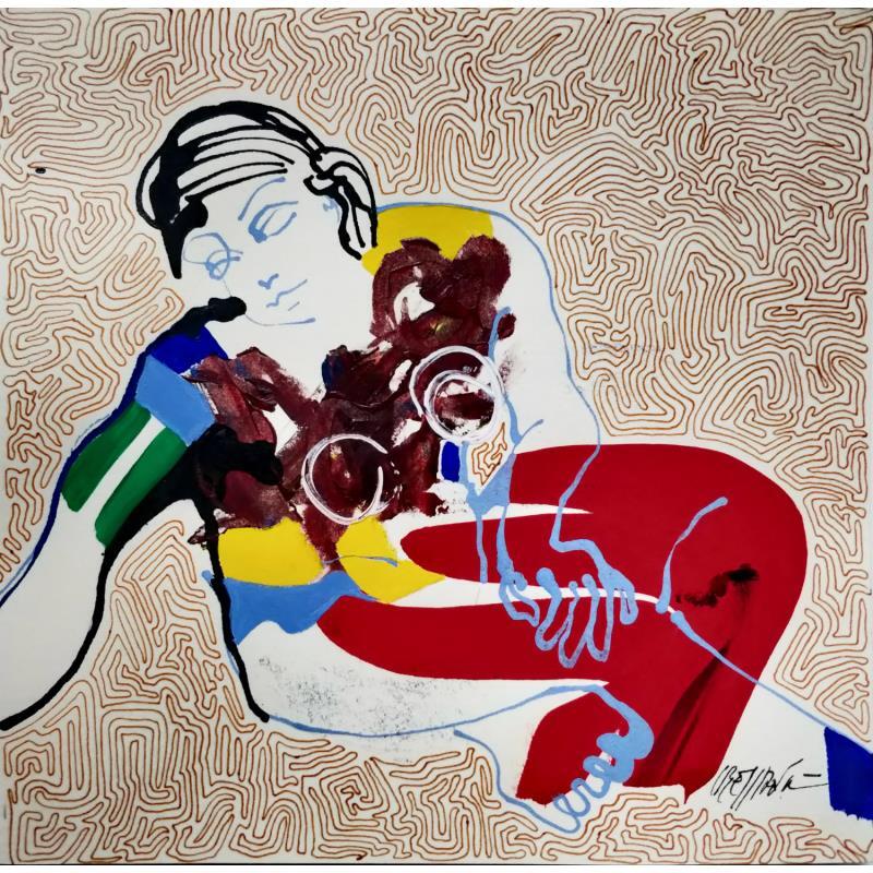 Peinture 4450 par Cressanne | Tableau Art Singulier Nu Acrylique