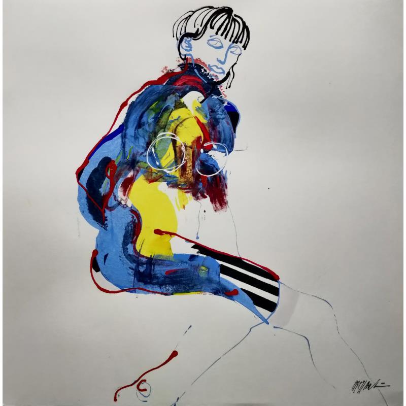 Peinture 5140 par Cressanne | Tableau Art Singulier Nu Acrylique